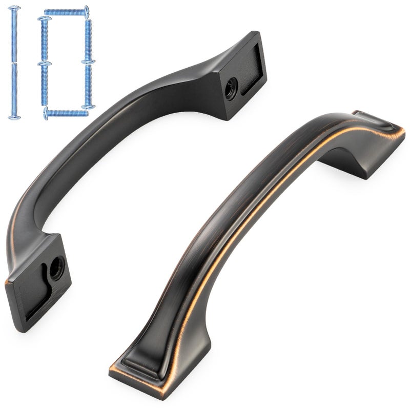 KOOFIZO 10 Pack 3 Inch Oil Rubbed Bronze Kitchen Cabinet Pulls Rubbed Bronze Cabinet Handles Bronze Cabinet Hardware for Kitchen Cabinets 1958 Drawer Dresser Cupboard Bedroom - Image 1